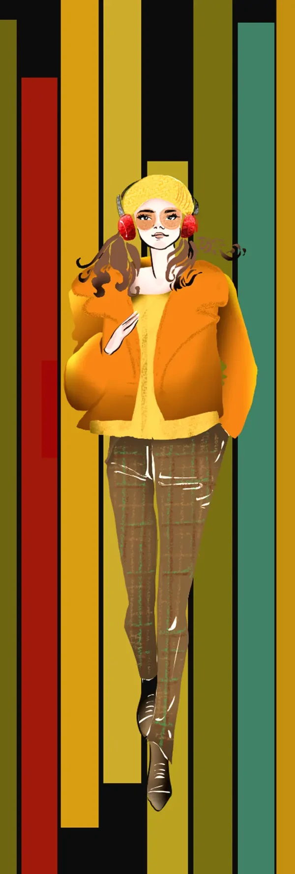 Geïllustreerde originele boekenlegger met mysterieuze vrouw